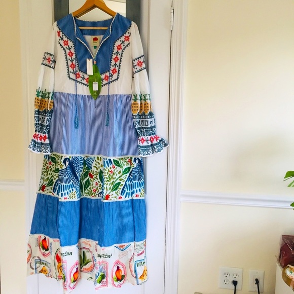 Farm Rio Pineapple Beach Maxi Dress Tropical Summer Maximalist - Picture 13 of 16